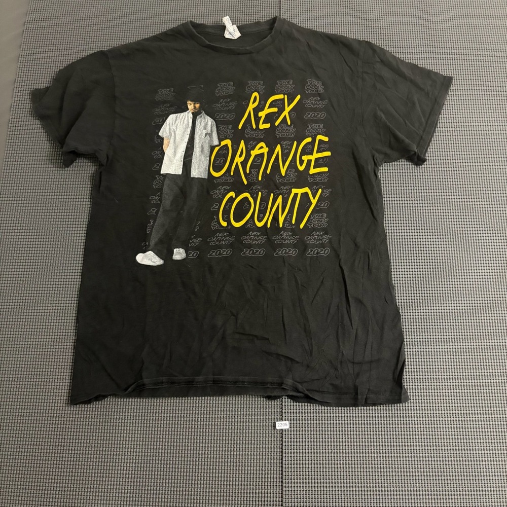 Rex Orange County 2020 Pony Tour Graphic T-Shirt Black Mens Large Concert Tee